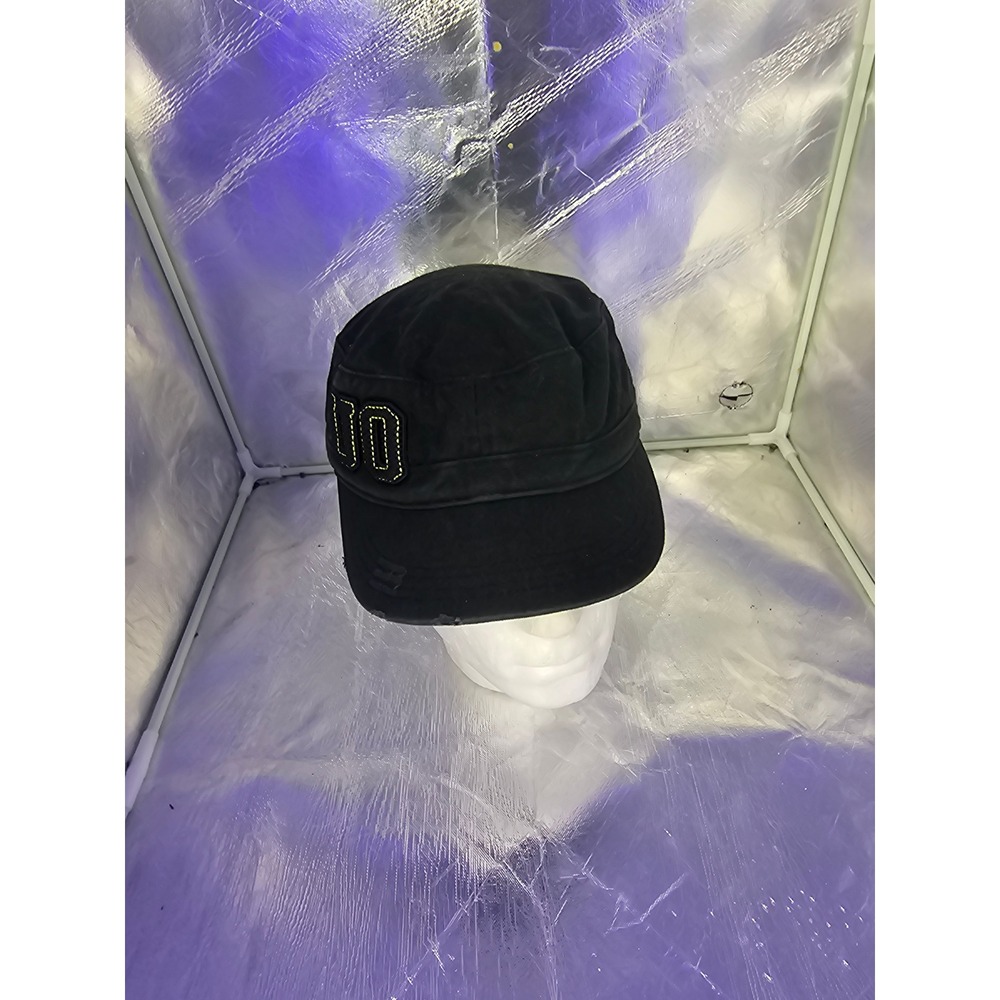 District Threads Black Military Cadet Hat UO Patch Adjustable Cotton Cap